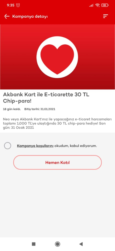 Akbank e ticaret kampanyası 1000/30