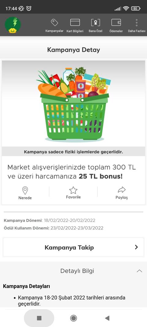 Paracard bonus market alışverişine 300/25