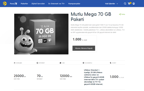 Mutlu Mega 70 GB Paketi [ANA KONU] 1000 TL !