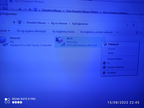 Usb anten ağda aktif olmuyor.