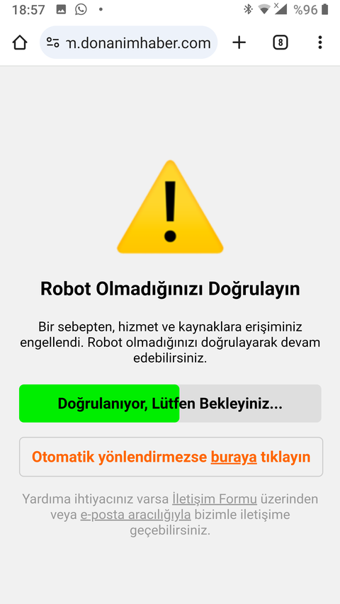 Robot 🤖 olmadığınızı doğrulayın