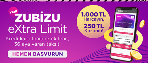 Zubizu 1000 TL Harca 250 TL Kazan