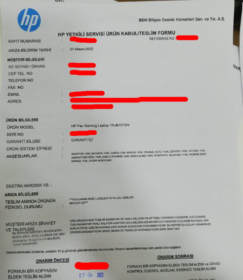 HP Teknik Servisi Cihaza Verdiği Zararı Kabul Etmiyor Destek Lütfen!