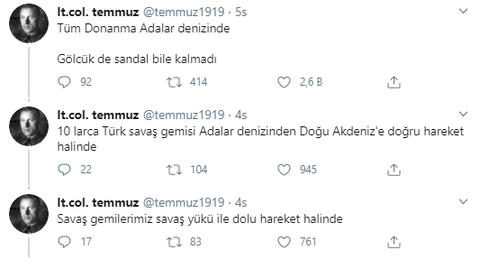 8 Ağustos 2020 Türk Donanmasının Doğu Akdeniz'e İlerlemesi