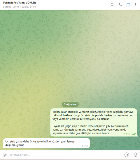 Pes yamacıları ile aramda geçen diyaloglar