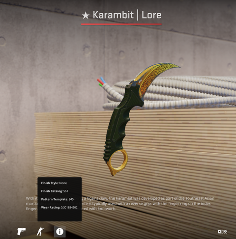 Karambit Lore Field Test Satılık