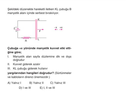 AYT FİZİK SORUSU