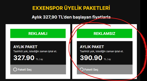Exxen Spor Reklamsız grubumuzda 1 kişilik yer var