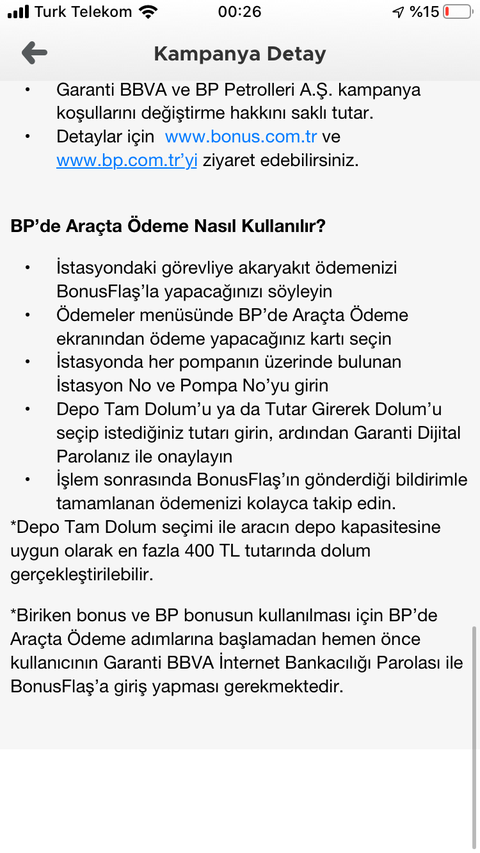 Garanti Bp’de 50 TL ye Varan Bp Bonus!