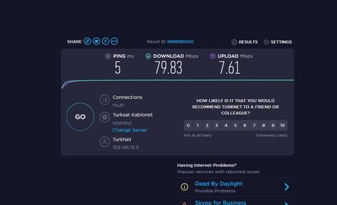 VDSL Hızdan ADSL'e Düşüş