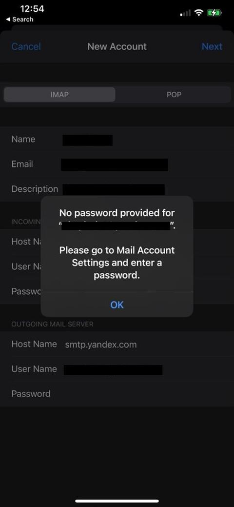 Yandex.Mail hesabımı iOS Mail uygulamasına ekleyemiyorum