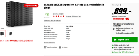 Seagate 3,5" 8TB Expansion HDD 899TL!