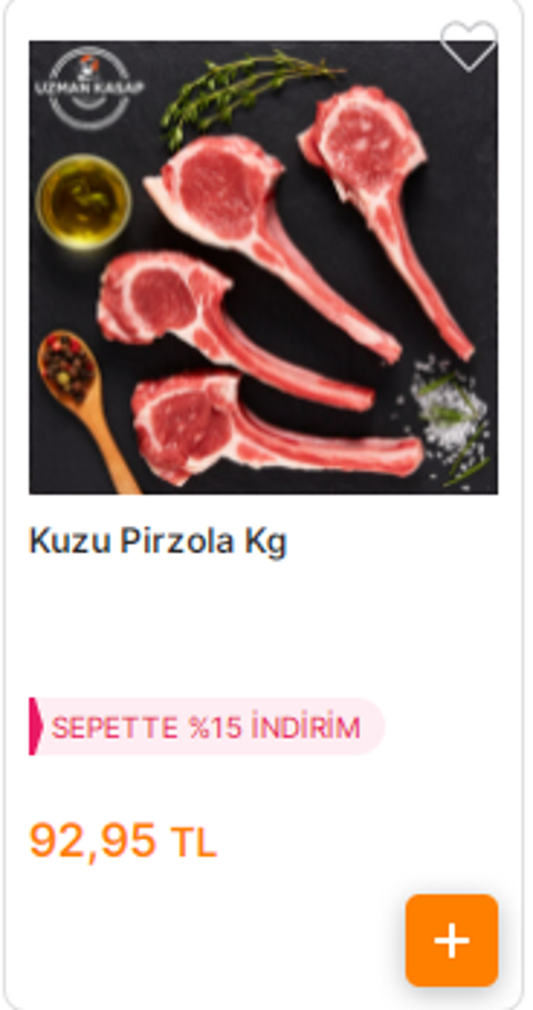 Migros'ta 1 kg kuzu pirzola 79 lira 18.11.2021 (bölgeselmiş)