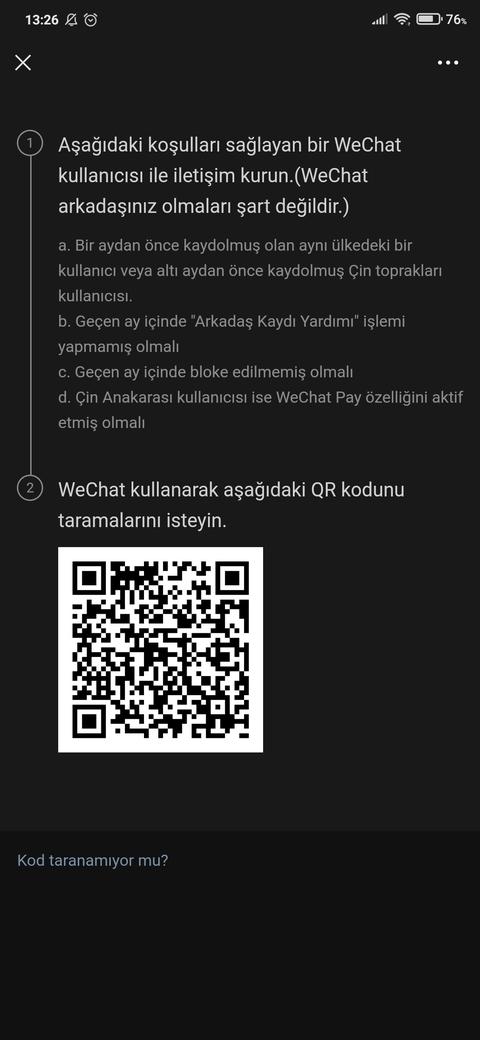 WECHAT KULLANAN VAR MI (YARDIM)