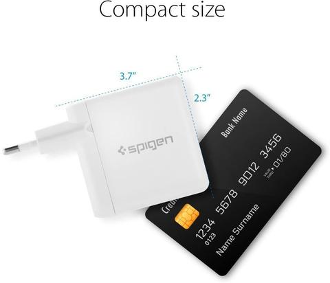 Spigen Essential 30W Hızlı Şarj Cihazı 2 Port USB Qualcomm 3.0 18W + iP (Intelligent Power Technolog