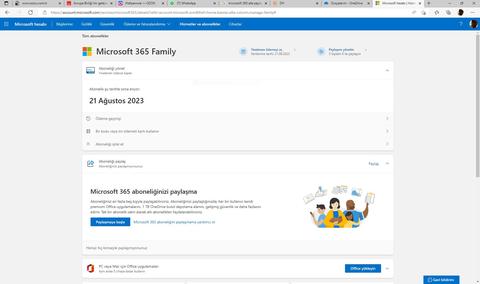 Microsoft Office 365 Aile Hesabı Arıyorum