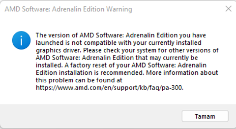 AMD Adrenaline Yükleme Sorunu