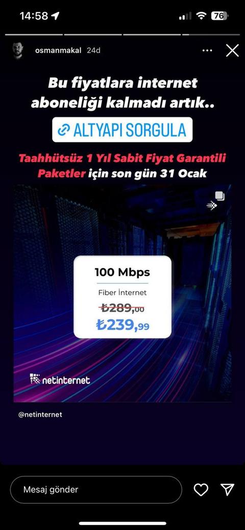 Netinternet - Datacenter - 100TL SINIRSIZ REFERANSLA haftaya başlıyor.