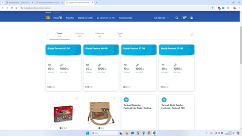 05.09.2024 - Turkcell'de 60 GB 390 TL / 10 GB 185 TL / 20 GB 235 TL / 40 GB 325 TL - BELİRLİ İLLERDE