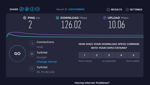 KOCAELİ'nin en güçlü interneti şimdi tüm TÜRKİYE'de! 35Mbps 75TL, 100Mbps 85 TL