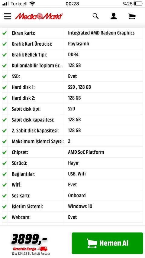 Lenovo All In One AMD Athlon Silver 3050U