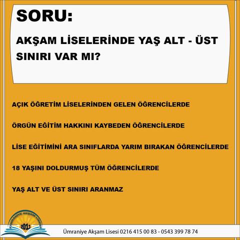 Akşam Lisesine Kayıt Olabilmek İçin 18 Yaş Şart mı.