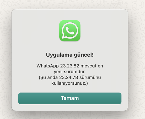 WhatsApp Yeni macOS Uygulaması