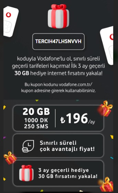 Vodafone Link AT 58 GB - Ev İnterneti 500TL Kazan Referans Konusu