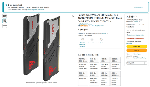 7000 Mhz. DDR5 Patriot Viper aldım iyi mi ettim ? (İşlemci ve Anakart bilgisi konuda)