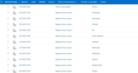 Outlook'a sürekli giriş denemeleri