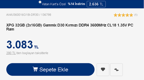 Vatan Bilgisayar Seçili OEM Ürünlerinde Sepette %15 İndirim [ANA KONU]