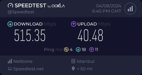 NetBone Telekom 100 mbit 209 TL