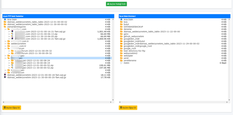 MySQL Veritabanı Yedekleme, Geri Yükleme ve Web Dizinleri Yönetimi Scripti