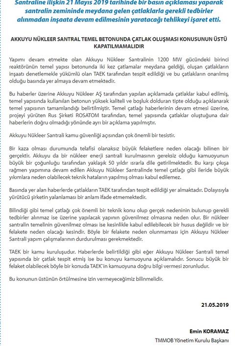 İnşa halindeki Akkuyu Nükleer Santrali için hasar açıklaması yapıldı