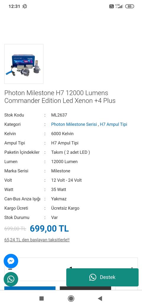 Photon Milestone H7 12000 Lumens Commander Edition Led Xenon +4 Plus
