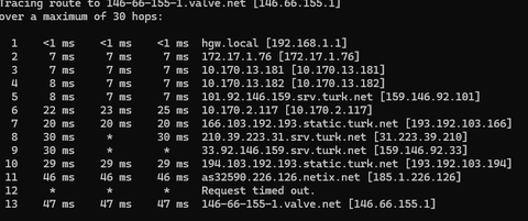 vie.valve.net ping sonucumuzu paylaşalım.