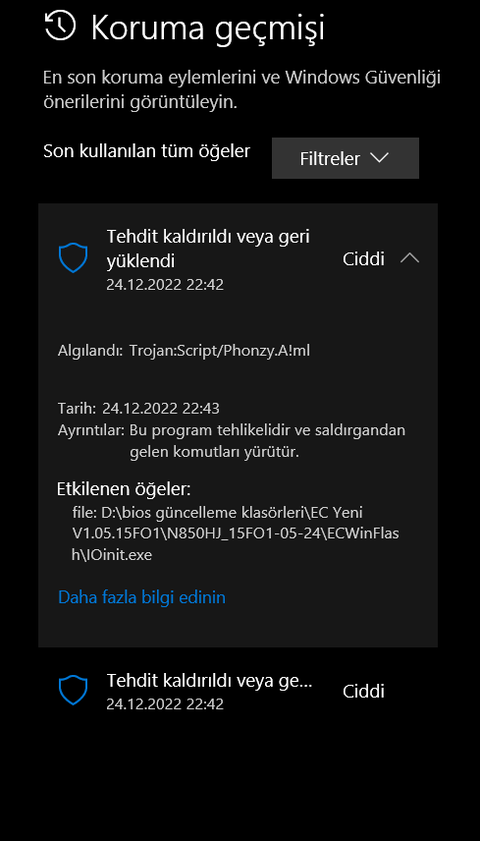 Bios güncelleme dosyasında trojan gözükmesi doğal mı?