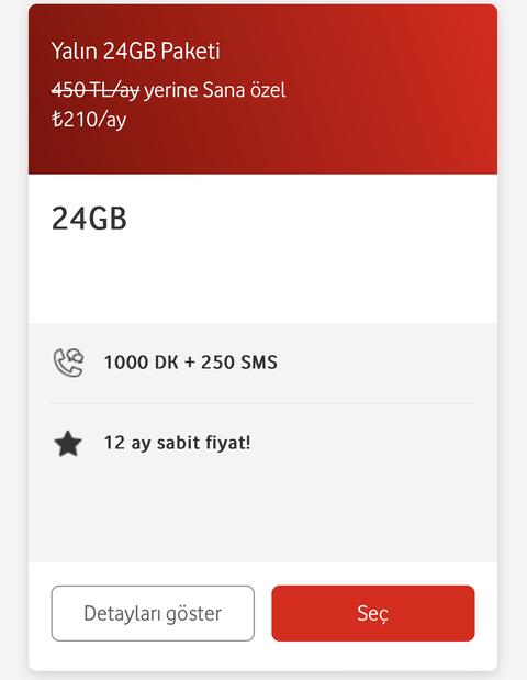 Vodafone dan Yeni Yalın Tarifeler!