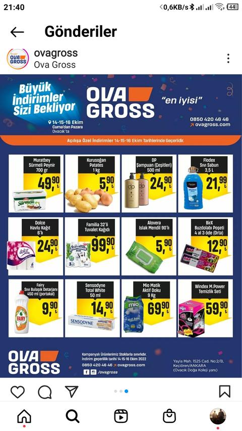 Ankara OvaGros 1kg caykur Tiryaki 59.90 vb