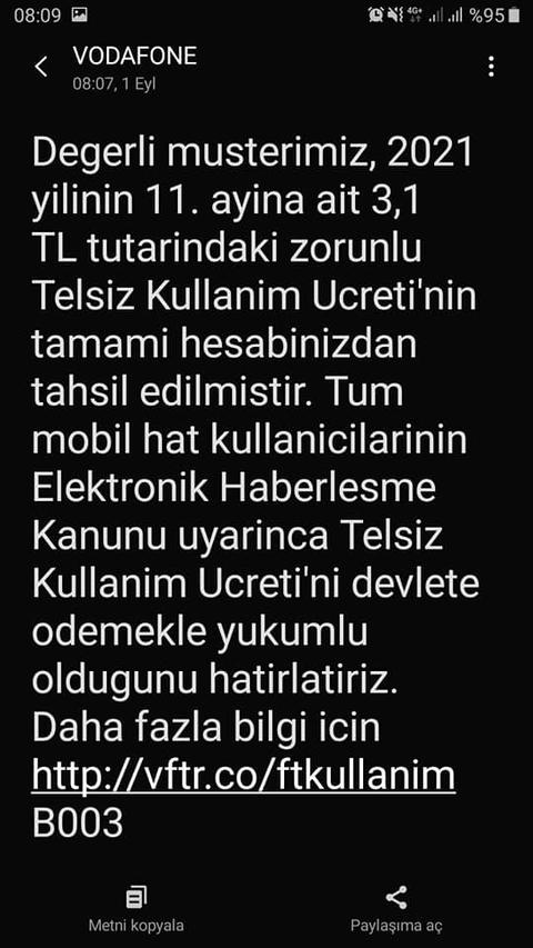 Vodafonun taşınacak numaradaki kredileri sıfırlaması