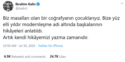 İbrahim Kalın: Bize 150 yıldır modernleşme adı altında başkalarının hikayeleri anlatıldı