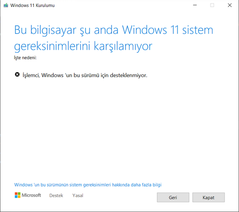 Windows 11 Güncellemesi İşlemci Hatası Alanlar İçin Basit Çözüm