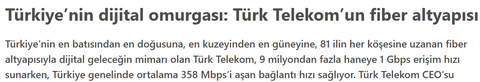 Fiber imtiyazında ibre Türk Telekom'dan yana: 4 milyar doları bulacak
