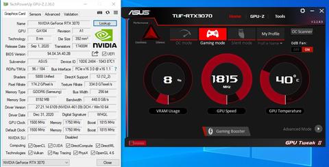 ASUS TUF RTX 3070 OC 8 GB Kullanıcı İncelemesi (UV 0.9V 1965 MHz)