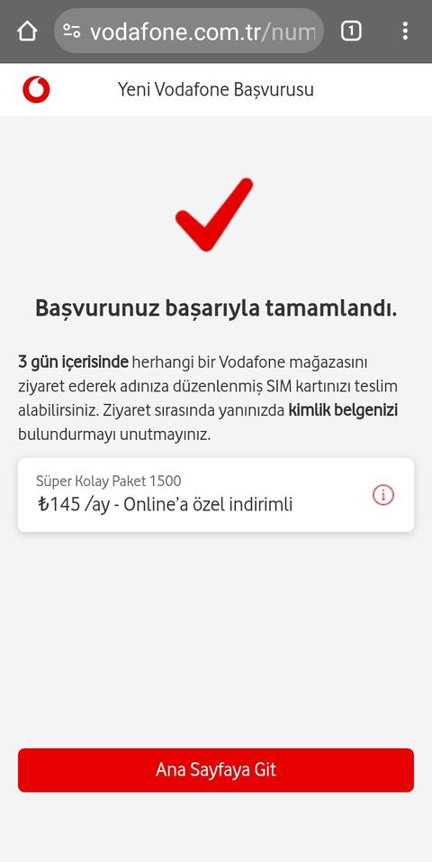 Vodafone 0540'lı numaralar kullanıma açıldı.