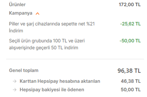 Piller ve şarj cihazlarında sepette net %21 İndirim ( Bitti)