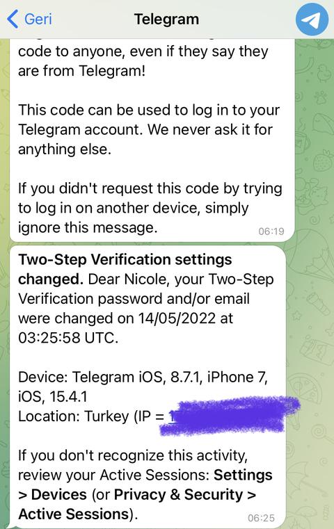 Haberim olmadan telegram hesabı açıldı!