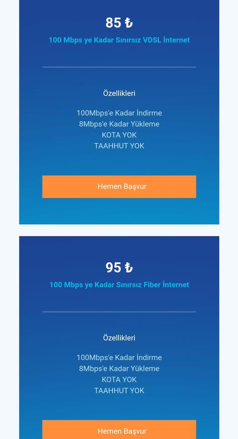 10LİNE Telekom 100 Mbps 85 TL