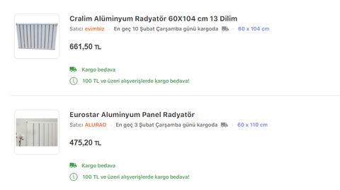 Aluminyum Panel Radyatör