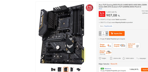 Tuf B450-Plus Gaming den TUF Gaming B450-PLUS II geçiş